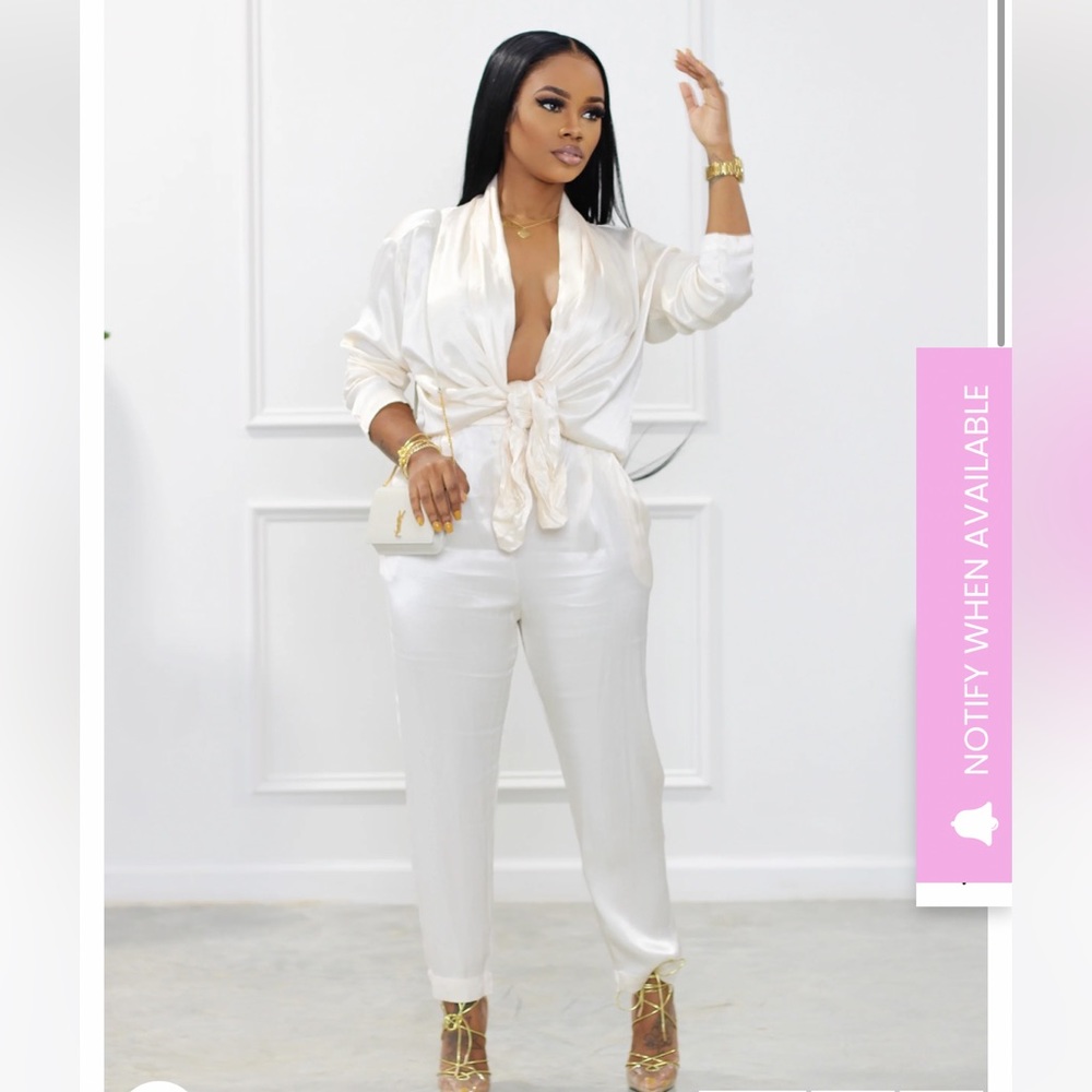 Cream Jumpsuit. Sz Large